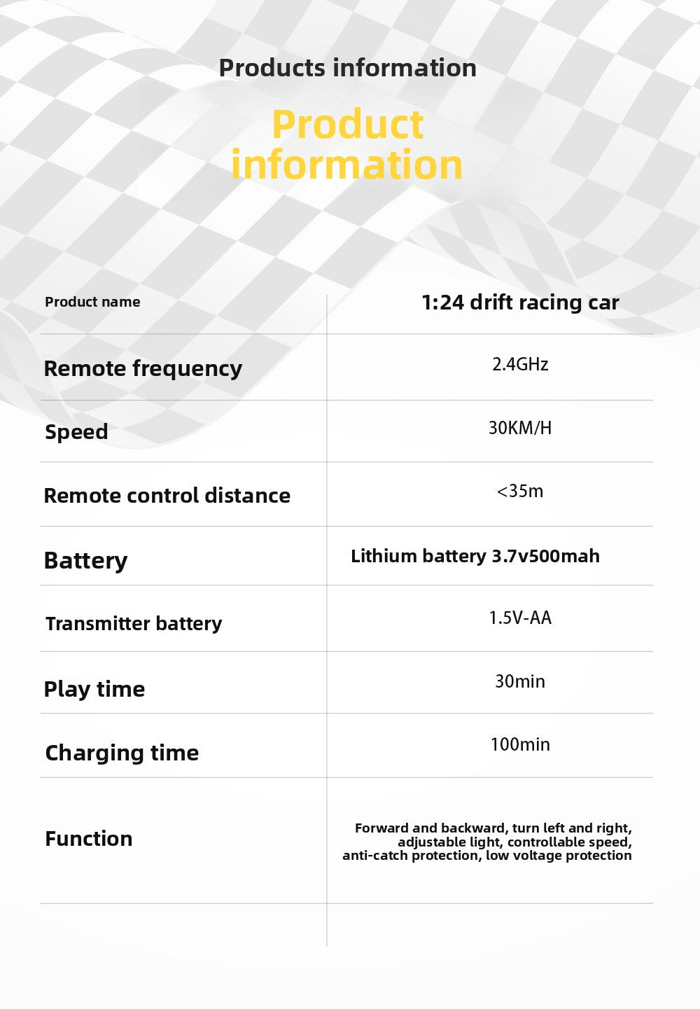 Remote Control Car RC Remote Control 1:24 Scale Fast Speed Drift Car Four-wheel Drive Drift Racing Toy Car Model Hot Seller
