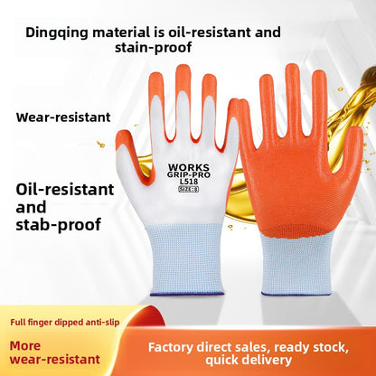 FOR WHOLE SALE ONLY PRICE ON REQUEST                                       Touchscreen Wear-resistant Nitrile Non-slip Coated Work Gloves for Construction Site Wholesale N518 Labor Protection Gloves