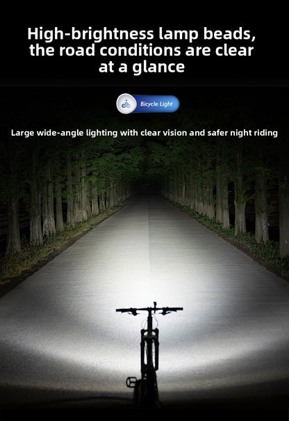 Bicycle Light with Horn Anti-Glare High-Low Beam Switch Front Light Integrated Dustproof Fogproof Front Light