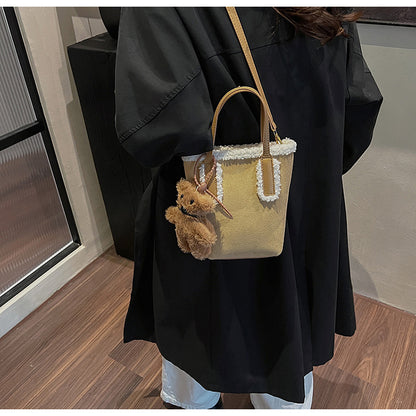 Autumn and Winter Super Hot Style Furry Handbag for Women Simple Fashion Versatile Stylish Single Shoulder Crossbody Bag