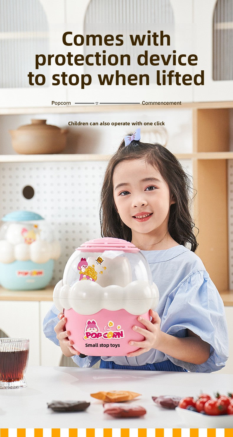 Toys Children's Mini Popcorn Machine Electric Fully Automatic Multi-Functional Small Home Appliance Pretend Play Popcorn Maker for Home Use