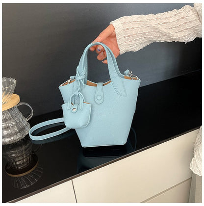 Bucket Bag Shoulder Bag One Size 2025 Spring Magnetic Buckle PU Women's Bag