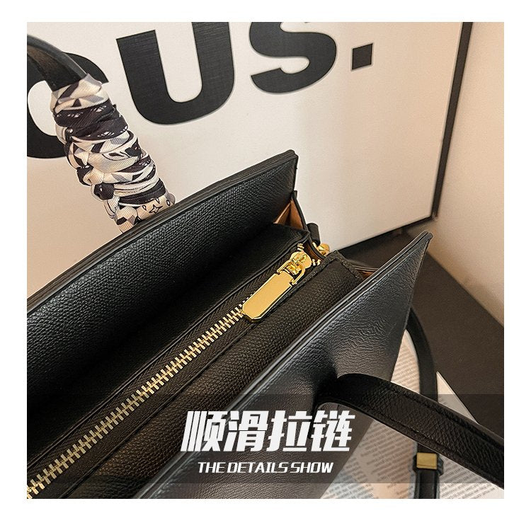Single Shoulder Bag One Size Small Square Bag Women's Bag PU 2025 Autumn Zipper