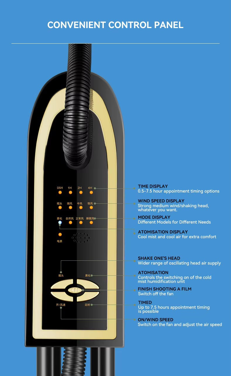 iSolfan Mist Emitting Fan Factory Direct Sale Black Mist Fan Floor Fan