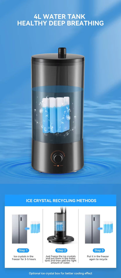 iSolfan Mist Emitting Fan Factory Direct Sale Black Mist Fan Floor Fan