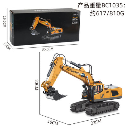 Children's Electric Toy Light and Sound Engineering Vehicle1:20Track Alloy Remote Control Excavator Model