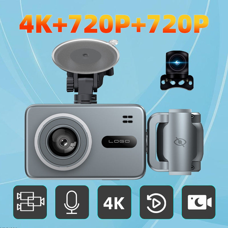 4K New Model Dash Cam Three-Lens Reversing Image WIFI In-Car Driving CARDVR