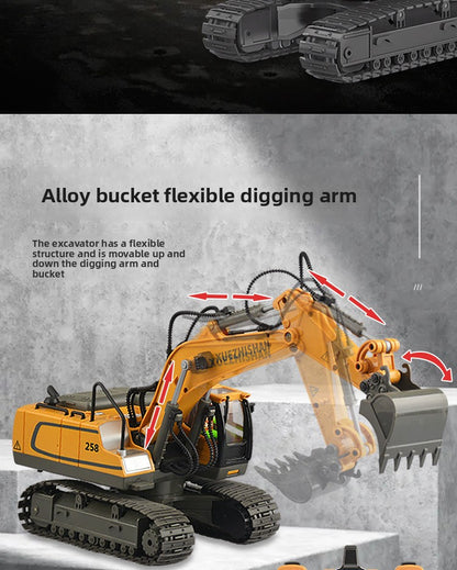 Children's Electric Toy Light and Sound Engineering Vehicle1:20Track Alloy Remote Control Excavator Model