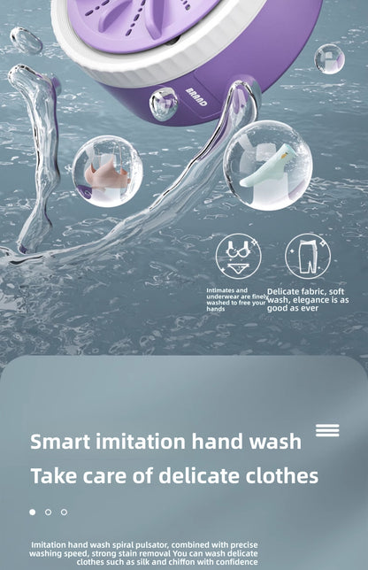 New Portable Turbo Underwear Washing Machine Fully Automatic Mini Sock Washing Artifact Dormitory Special Underwear Washing Machine