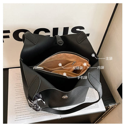 Magnetic Buckle Women's Bag PU Shoulder Bag 2025 Autumn Tote Bag One Size