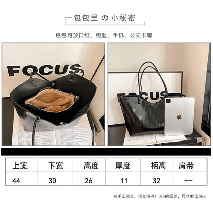 Shoulder Bag One Size Women's Bag Zipper PU 2025 Autumn Tote Bag
