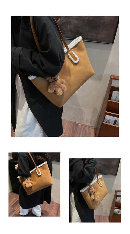 Autumn and Winter Super Hot Style Furry Handbag for Women Simple Fashion Versatile Stylish Single Shoulder Crossbody Bag