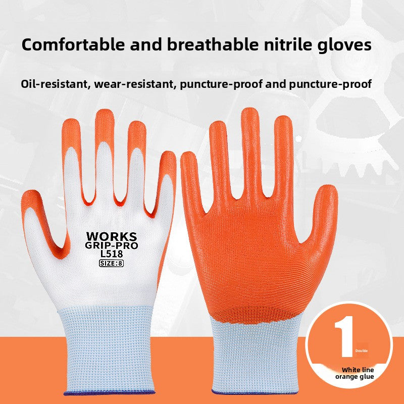 FOR WHOLE SALE ONLY PRICE ON REQUEST                     Nitrile Rubber Coated Labor Protection Gloves for Construction Site Work, Thickened, Wear-resistant, Odorless, Breathable Nylon Latex Work Gloves