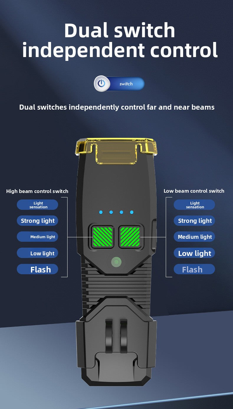 Bicycle Light with Horn Anti-Glare High-Low Beam Switch Front Light Integrated Dustproof Fogproof Front Light
