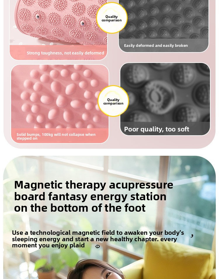 Silicone Acupressure Mat Double-Sided Foot Massage Pad with Magnetic Therapy for Home Use, Thickened Ultra Slow Running Meridian Running Mat Foot Massage Mat