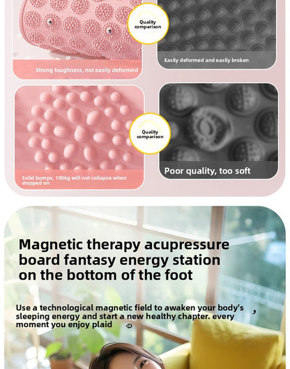 Silicone Acupressure Mat Double-Sided Foot Massage Pad with Magnetic Therapy for Home Use, Thickened Ultra Slow Running Meridian Running Mat Foot Massage Mat