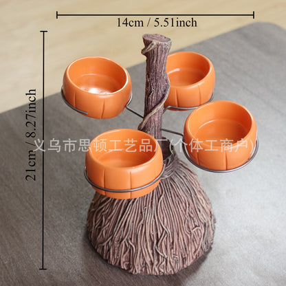New Halloween Broom Pumpkin Cup Resin Home Desktop Ornament Decoration Storage Tray Creative Design