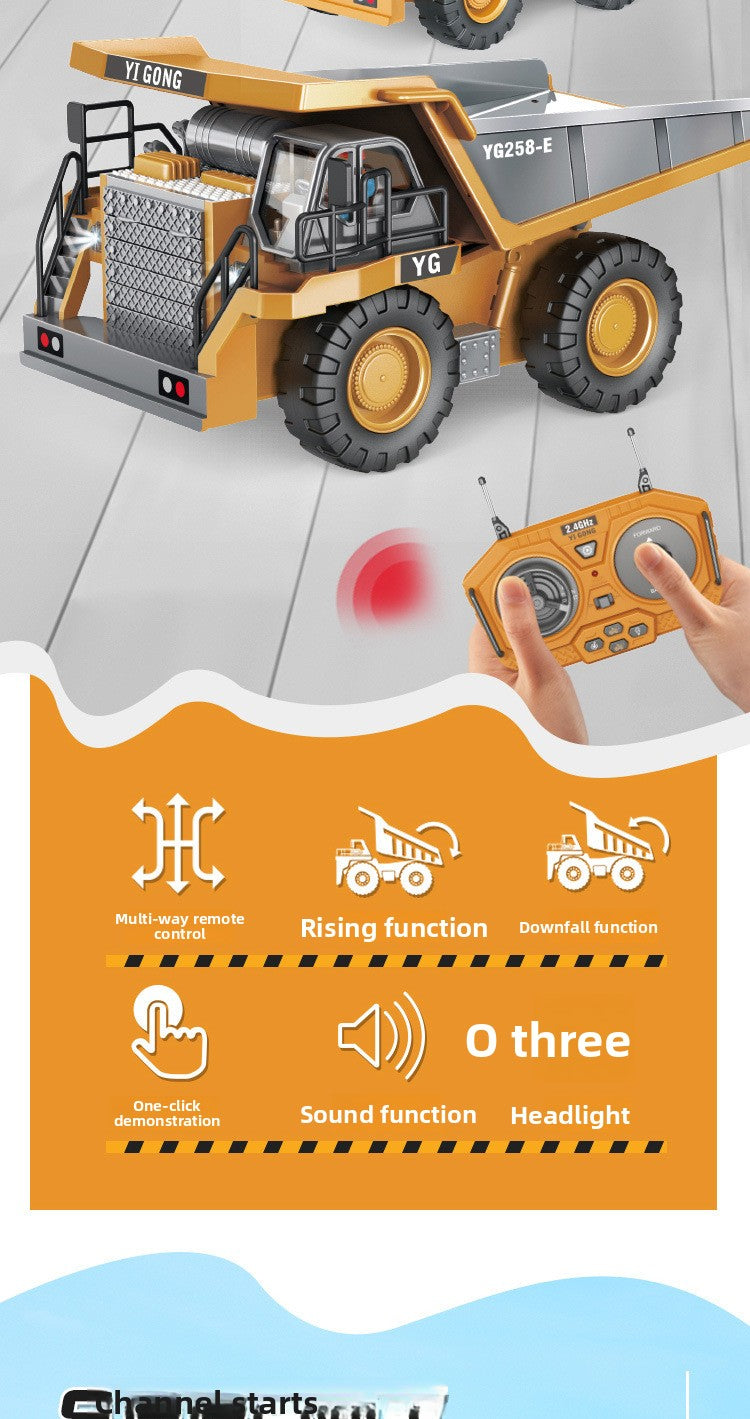 Children's Electric Toy Light and Sound Engineering Vehicle1:20Track Alloy Remote Control Excavator Model