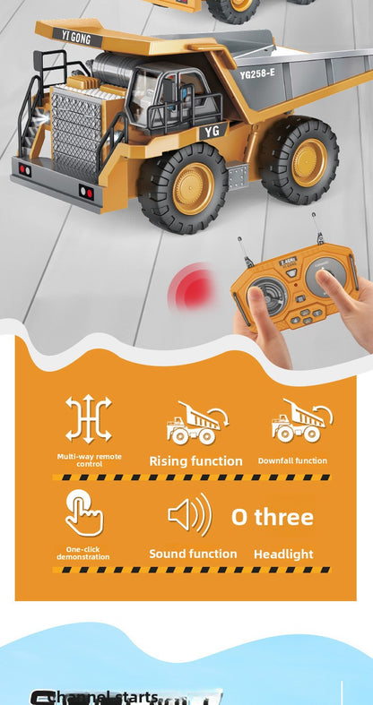 Children's Electric Toy Light and Sound Engineering Vehicle1:20Track Alloy Remote Control Excavator Model