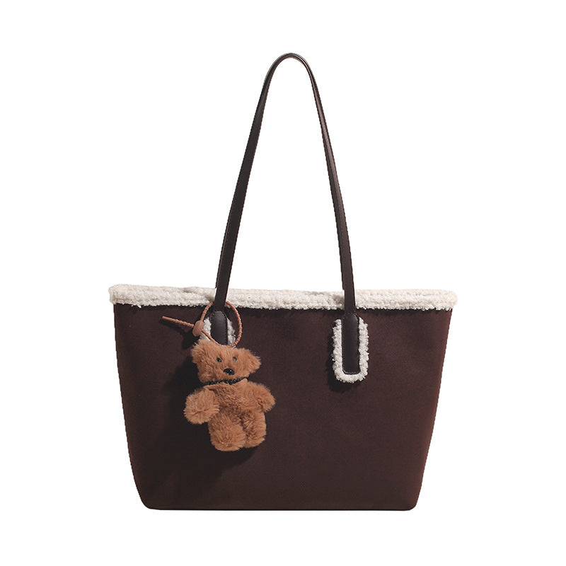 Autumn and Winter Super Hot Style Furry Handbag for Women Simple Fashion Versatile Stylish Single Shoulder Crossbody Bag