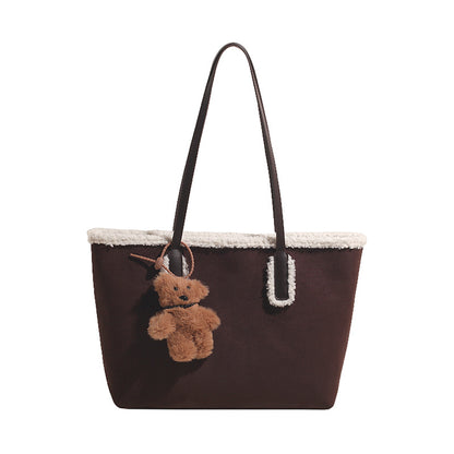 Autumn and Winter Super Hot Style Furry Handbag for Women Simple Fashion Versatile Stylish Single Shoulder Crossbody Bag