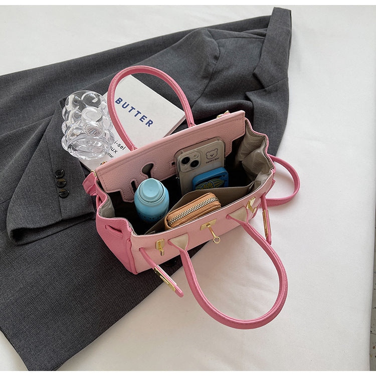 Block Platinum Small Square Handbag for Women