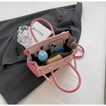 Block Platinum Small Square Handbag for Women