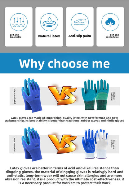 FOR WHOLE SALE ONLY PRICE ON REQUEST                   Abrasion-Resistant King Labor Protection Gloves Physical Embossed Anti-Slip Construction Steel Worker Logistics Moving Auto Repair Transport Latex Coated Gloves