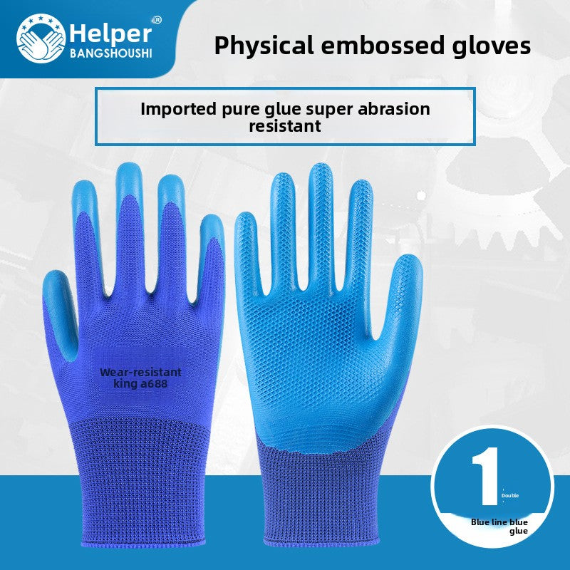 FOR WHOLE SALE ONLY PRICE ON REQUEST                   Abrasion-Resistant King Labor Protection Gloves Physical Embossed Anti-Slip Construction Steel Worker Logistics Moving Auto Repair Transport Latex Coated Gloves