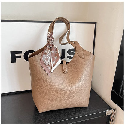 Magnetic Buckle Women's Bag PU Shoulder Bag 2025 Autumn Tote Bag One Size