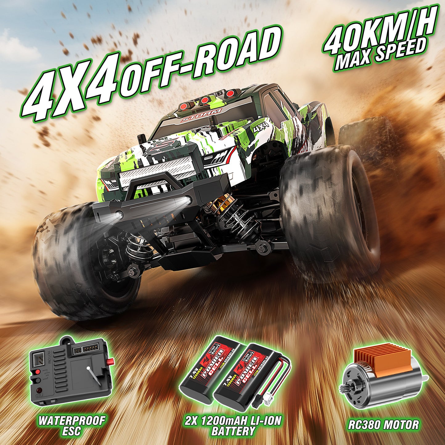 1/18Brushless High-Speed Four-Wheel Drive2.4G Full Scale Professional RC Remote Control Off-Road Big Wheel Bike1/14Brush