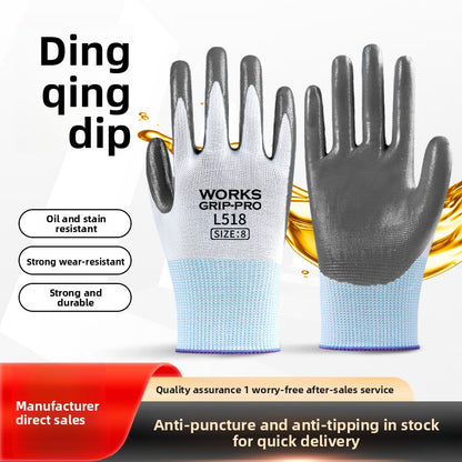 FOR WHOLE SALE ONLY PRICE ON REQUEST                                       Touchscreen Wear-resistant Nitrile Non-slip Coated Work Gloves for Construction Site Wholesale N518 Labor Protection Gloves