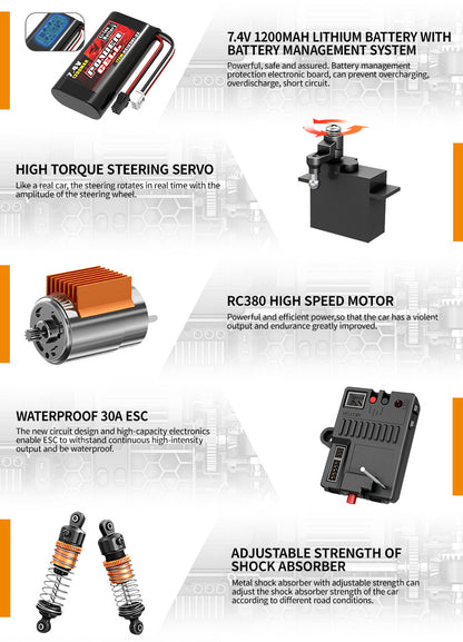 Cross-Border1/18Brushed High-Speed Four-Wheel Drive2.4G Full Scale Professional RC Remote Control Competitive Climbing Off-Road Big Wheel