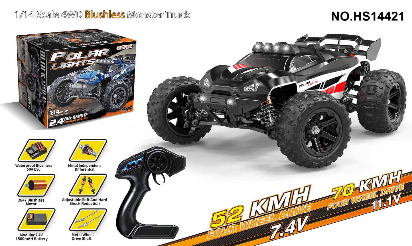 1/18Brushless High-Speed Four-Wheel Drive2.4G Full Scale Professional RC Remote Control Off-Road Big Wheel Bike1/14Brush