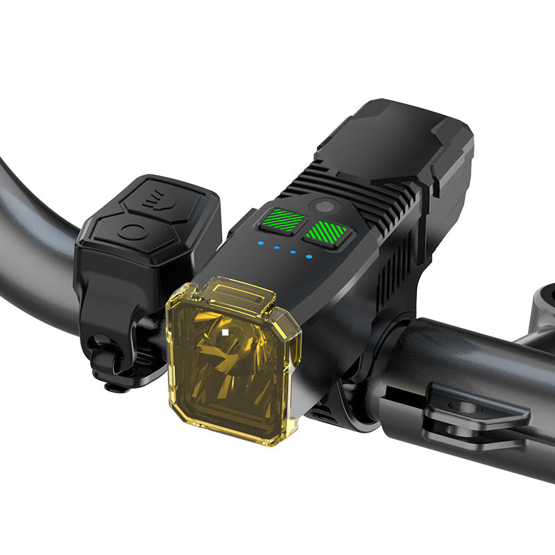 Bicycle Light with Horn Anti-Glare High-Low Beam Switch Front Light Integrated Dustproof Fogproof Front Light