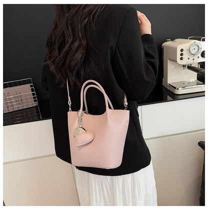 Single Shoulder Handbag Zipper One Size Women's Bag Vegetable Basket Bag PU