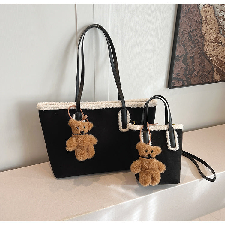 Autumn and Winter Super Hot Style Furry Handbag for Women Simple Fashion Versatile Stylish Single Shoulder Crossbody Bag