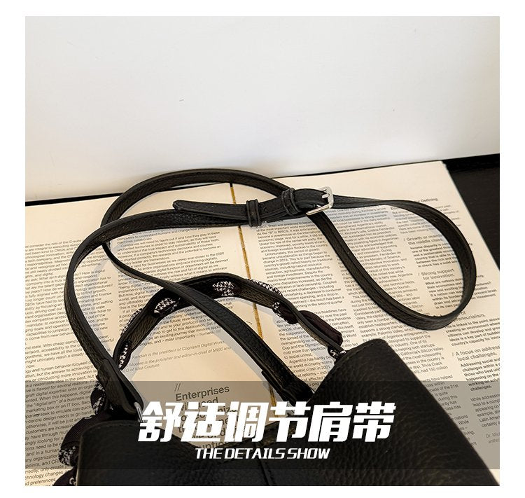 Women's Bag PU One Size Bucket Bag Magnetic Buckle Shoulder Bag