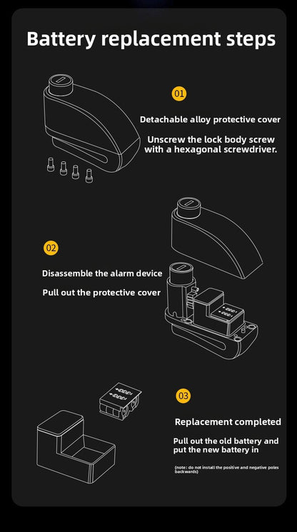 Universal Electric Bike Disc Brake Lock Motorcycle Lock Anti-Theft Bicycle Alarm Disc Brake Lock Mountain Bike Lock Bicycle Lock