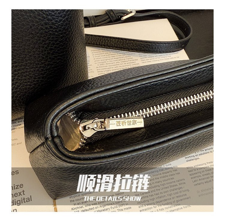 Women's Bag PU One Size Bucket Bag Magnetic Buckle Shoulder Bag