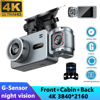 4K New Model Dash Cam Three-Lens Reversing Image WIFI In-Car Driving CARDVR