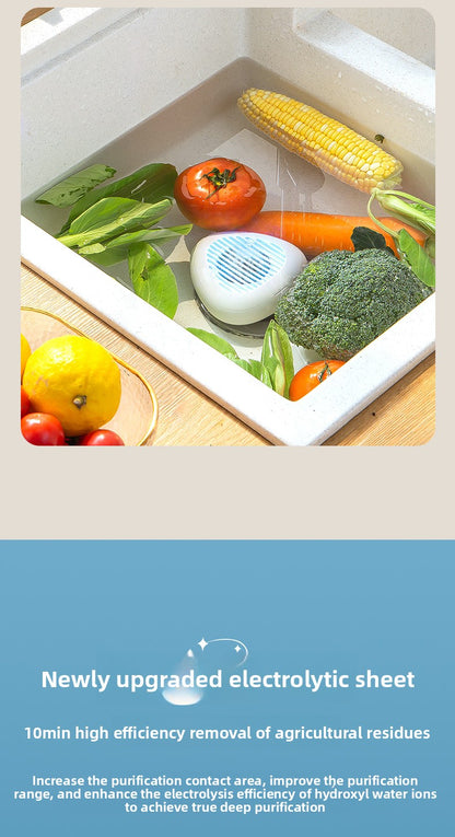 Custom Household Small Fruit Washer Tableware Vegetable Meat Purifier USB Hydroxyl Purifier
