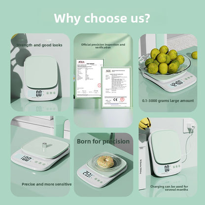 Kitchen Scale High Precision Electronic Scale Kitchen Small Gram Scale Accurate Coffee Scale Gram Weight Measuring Device Household Food Scale