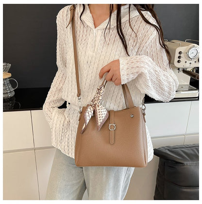 Magnetic Buckle Shoulder Bag Women's Bag 2025 Spring Tote Bag PU One Size
