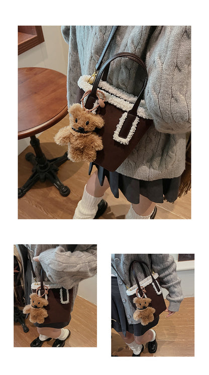 Autumn and Winter Super Hot Style Furry Handbag for Women Simple Fashion Versatile Stylish Single Shoulder Crossbody Bag