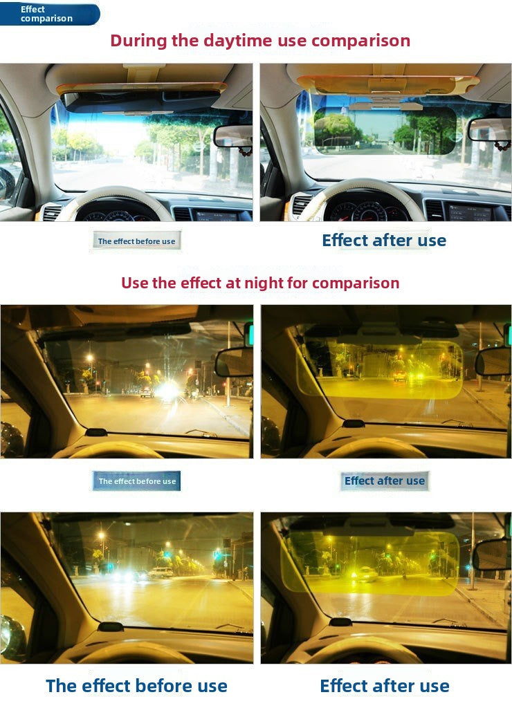 Car Day and Night Anti-Glare Mirror Car Sun Visor Night Vision Goggles Anti-Glare Anti-Strong Light Driver