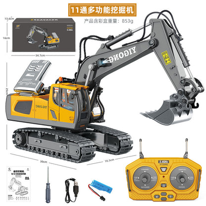 Children's Electric Toy Light and Sound Engineering Vehicle1:20Track Alloy Remote Control Excavator Model