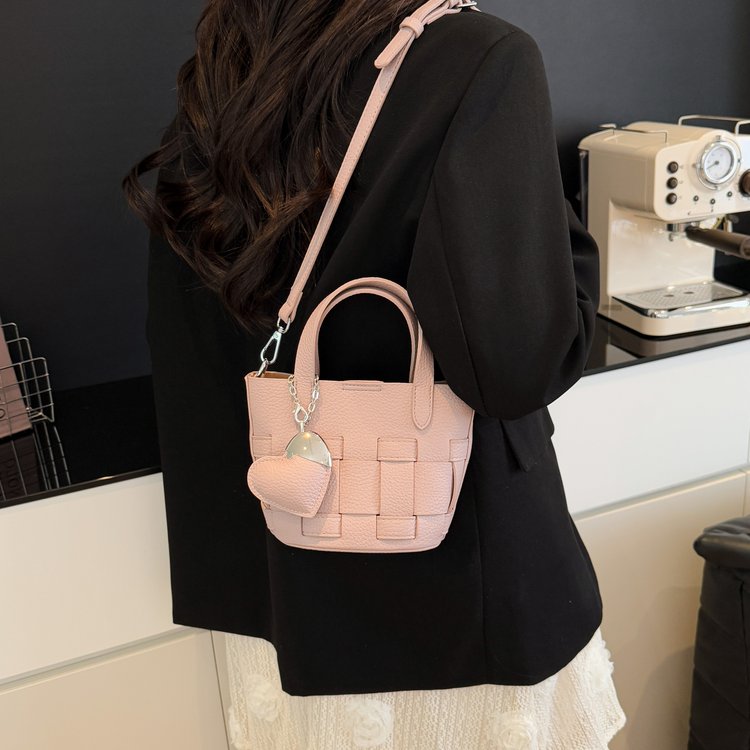 Women's Bag One Size PU Bucket Bag Zipper Shoulder Bag