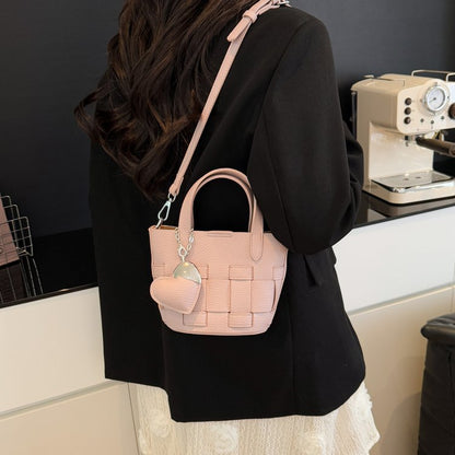 Women's Bag One Size PU Bucket Bag Zipper Shoulder Bag