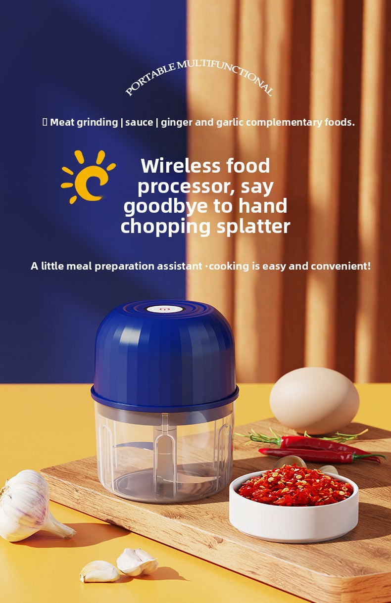 Mini Electric Garlic Herb Fruit Veg Masher Household Wireless Portable Baby Food Processor Kitchen Multifunctional Meat Grinder Garlic Chopper